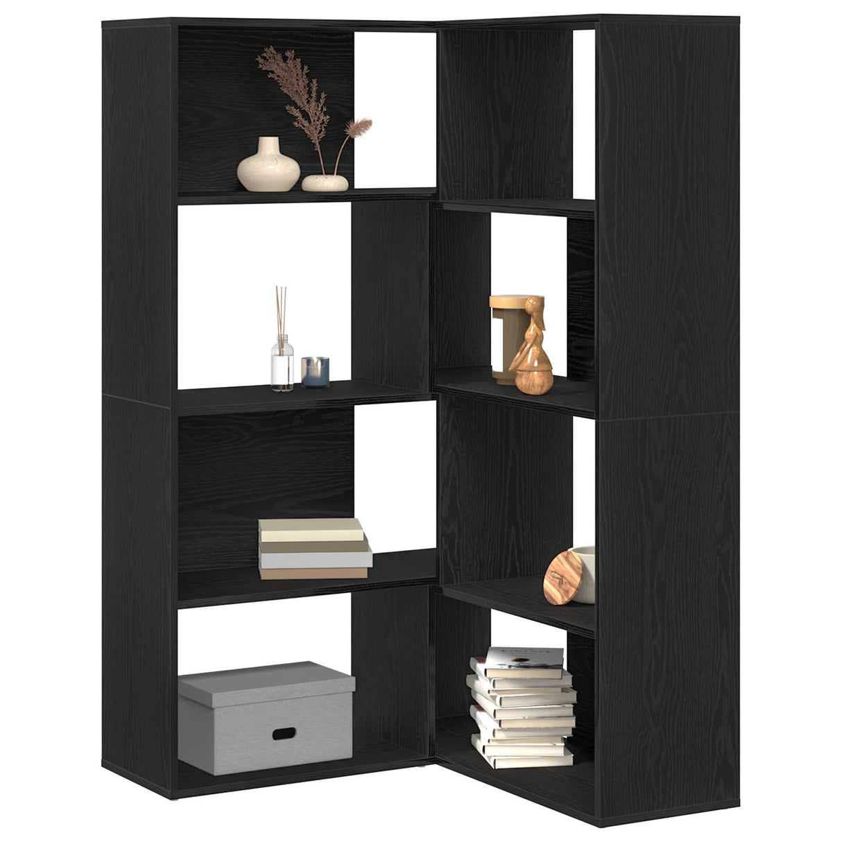 Wardrobe 6-Tier 85 x 85 x 140 cm Engineered Wood Black Oak