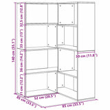 Wardrobe 2 pcs Black Oak 85 x 85 x 140 cm Engineered Wood - Extra Image