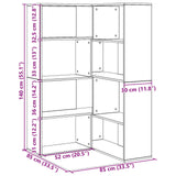 Wardrobe 6-Tier 85 x 85 x 140 cm Engineered Wood Black Oak - Extra Image