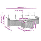Sofa Set 5 pcs Grey Poly Rattan - Extra Image