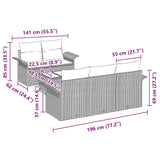 Sofa Set with Cushion 6 pcs Black Poly Rattan - Extra Image