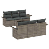 Garden Sofa Set 7 pcs Grey Poly Rattan