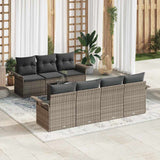 Garden Sofa Set 8 pcs Grey Poly Rattan
