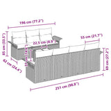 Garden Sofa Set with Cushion 8 pcs Black Poly Rattan - Extra Image