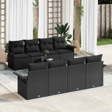Garden Sofa Set 9 pcs Black Poly Rattan