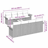 Garden Sofa Set 9 pcs Black Poly Rattan