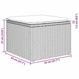 Sofa Set with Cushion 4 pcs Grey Poly Rattan