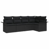Garden Sofa Set 5 pcs 242.5 x 132.5 x 85 cm Poly rattan - Front View