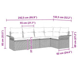 Garden Sofa Set 5 pcs 242.5 x 132.5 x 85 cm Poly rattan - Extra Image