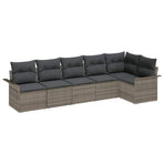 Garden Sofa Set 6 pcs Grey Poly Rattan