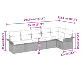 Garden Sofa Set with Cushion 6 pcs Black Poly rattan - Extra Image