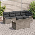 Garden Sofa Set 7 pcs Grey Poly Rattan
