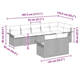 Garden Sofa Set with Cushion 8 pcs Grey Poly Rattan