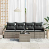 Garden Sofa Set Grey Poly Rattan
