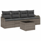 Garden Sofa Set Grey Poly Rattan