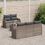 Garden Sofa Set Grey Poly Rattan - Side View