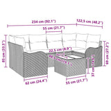 Garden Sofa Set Grey 55 x 55 x 37 cm Poly Rattan
