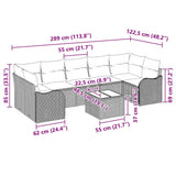 Garden Sofa Set Grey 55 x 55 x 37 cm Poly Rattan