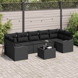 Garden Sofa Set 8 pcs Black 55 x 55 x 37 cm Poly rattan