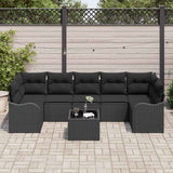 Garden Sofa Set Black 55 x 55 x 37 cm Poly Rattan