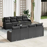 Garden Sofa Set 9 pcs Black 55 x 55 x 37 cm Poly rattan