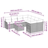Garden Sofa Set with Cushion Manual 9 pcs Black Poly Rattan