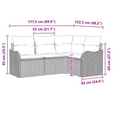 Garden Sofa Set 4 pcs Grey Poly Rattan