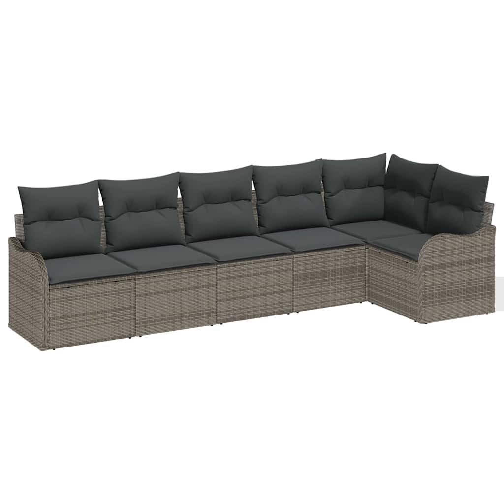 Garden Sofa Set Grey Poly Rattan