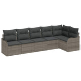 Garden Sofa Set Grey Poly Rattan - Front View