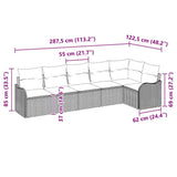 Garden Sofa Set Grey Poly Rattan