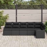 Garden Sofa Set Black Poly Rattan - Side View