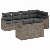 Garden Sofa Set Grey Poly Rattan - Front View