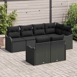 Garden Sofa Set Black Poly Rattan - Side View