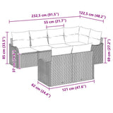 Garden Sofa Set Black Poly Rattan