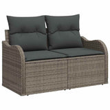 Garden Sofa Set Grey Poly Rattan