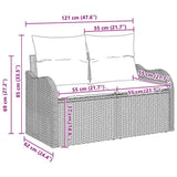 Garden Sofa Set Grey Poly Rattan