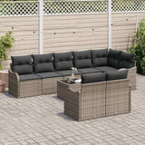 Garden Sofa Set 9 pcs Grey Poly Rattan - Side View