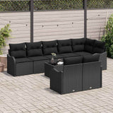 Garden Sofa Set 9 pcs Black Poly Rattan - Side View