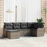Garden Sofa Set 6 pcs Grey Poly Rattan