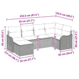 Garden Sofa Set 6 pcs Grey Poly Rattan - Extra Image