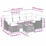Garden Sofa Set 7 pcs Grey Poly Rattan