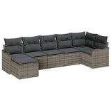 Garden Sofa Set Grey Poly Rattan