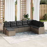 Garden Sofa Set with Cushion 8 pcs Grey Poly rattan
