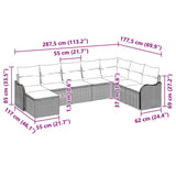 Garden Sofa Set with Cushion 8 pcs Grey Poly rattan