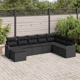 Garden Sofa Set 8 pcs Black Poly Rattan