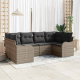 Garden Sofa Set Grey Poly Rattan
