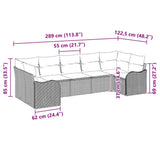Garden Sofa Set Grey Poly Rattan