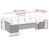 Garden Sofa Set Grey Poly Rattan - Low Angle