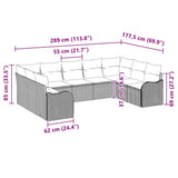 Garden Sofa Set Black Poly Rattan