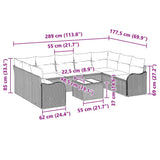 Garden Sofa Set Black Poly Rattan